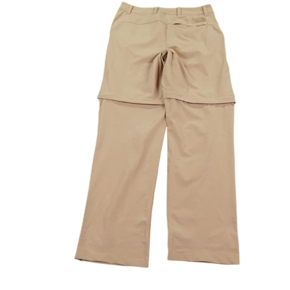 The North Face Convertible Pants Men 30x32 Tan Khaki Hiking Zip Off Logo Pants